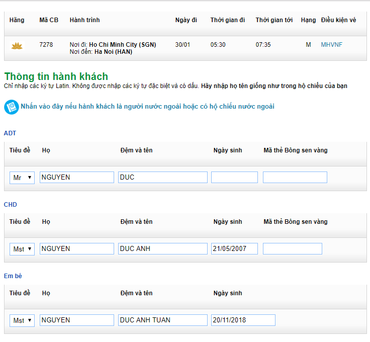 bước 3-HƯỚNG DẪN BOOK VÉ VIETNAM AIRLINES TRÊN MUADI.COM.VN