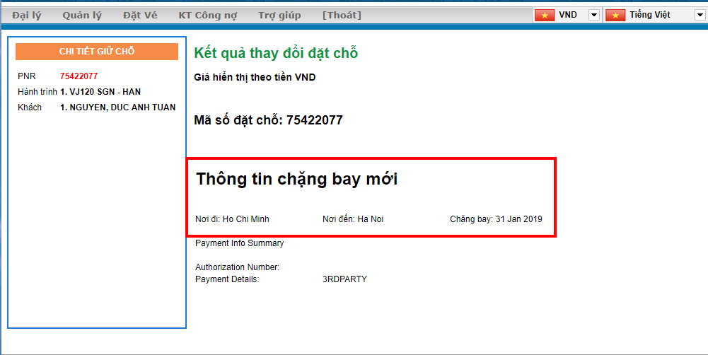 BƯỚC 8-HƯỚNG DẪN ĐỔI THỜI GIAN HOẶC HÀNH TRÌNH TRÊN MUADI.COM.VN