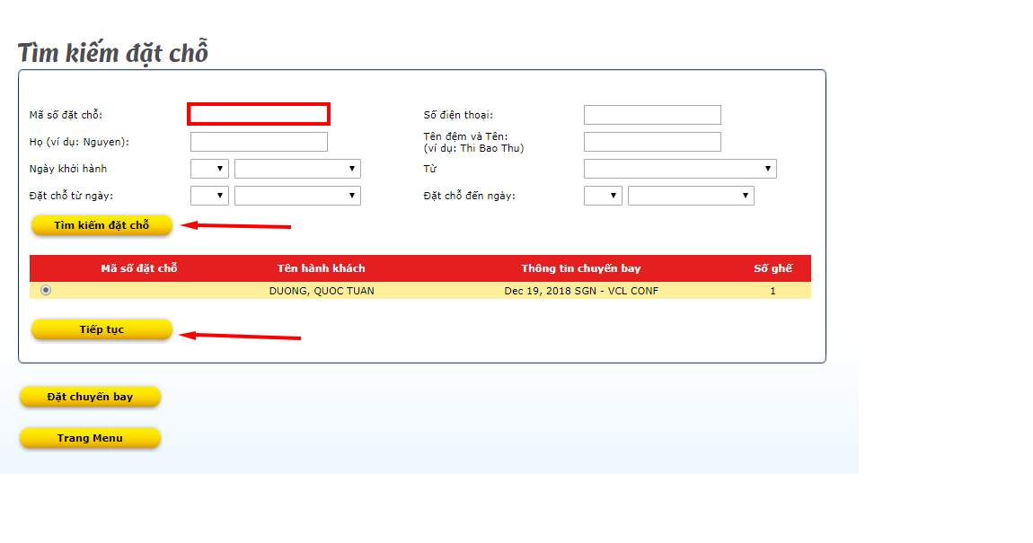 bước 4-HƯỚNG DẪN XEM THÔNG TIN HÀNH LÝ TRÊN TRANG HÃNG VIETJET